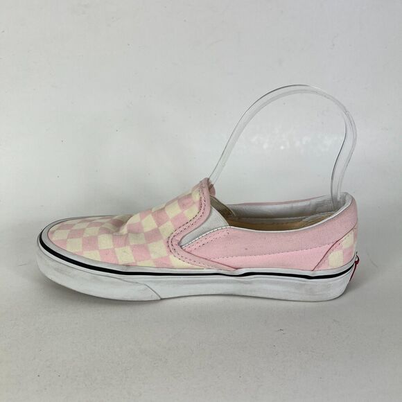 VANS Classic Slip-On Shoes Women 6 Pink Checkerboard Canvas Elastic Side Comfort - Picture 6 of 12